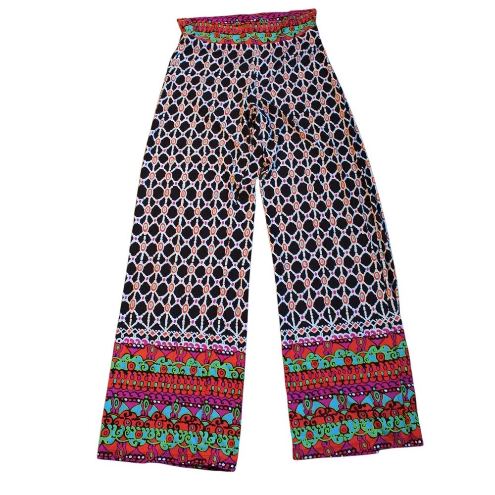 Trina Turk Venice Beach Wide Leg Pants Geometric Print Multicolor Size M - Picture 3 of 6